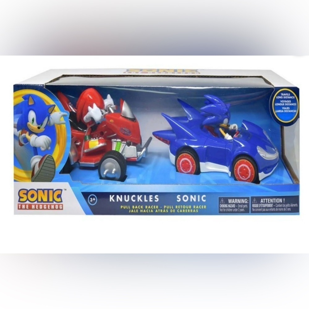 Sonic The Hedgehog Pullback Racers Sonic & Knuckles Vehicle 2-Pack